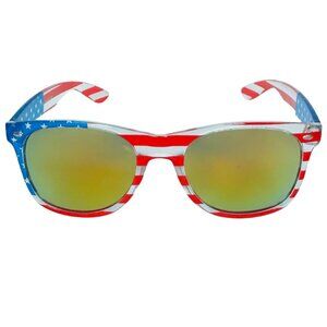 6164 | Gold Mirror Lens American Flag Sunglasses